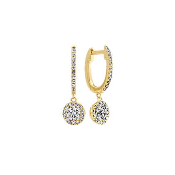 Diamond Drop Earrings in 14k Yellow Gold | Shane Co.