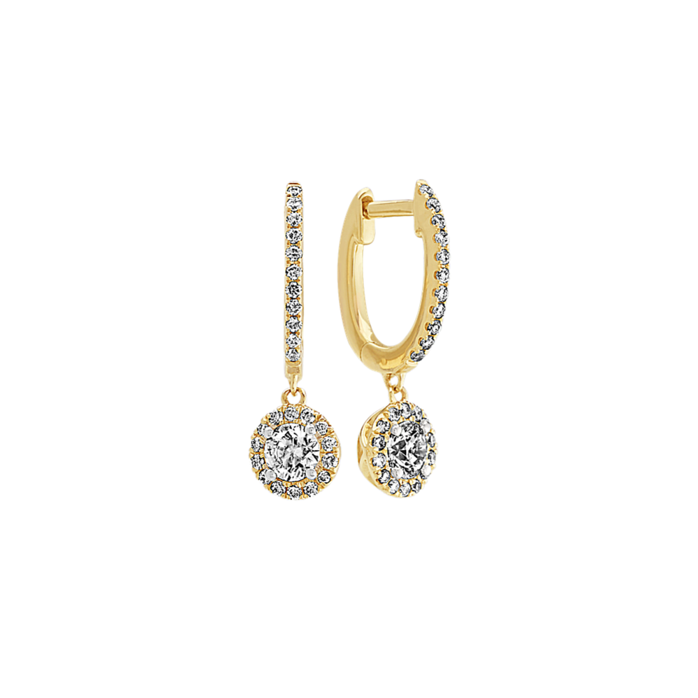 Pavlova Diamond Drop Earrings in 14k Yellow Gold