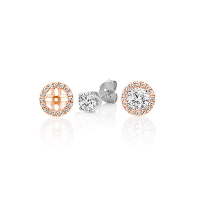 Natural Diamond Earring Jackets in 14k Rose Gold
