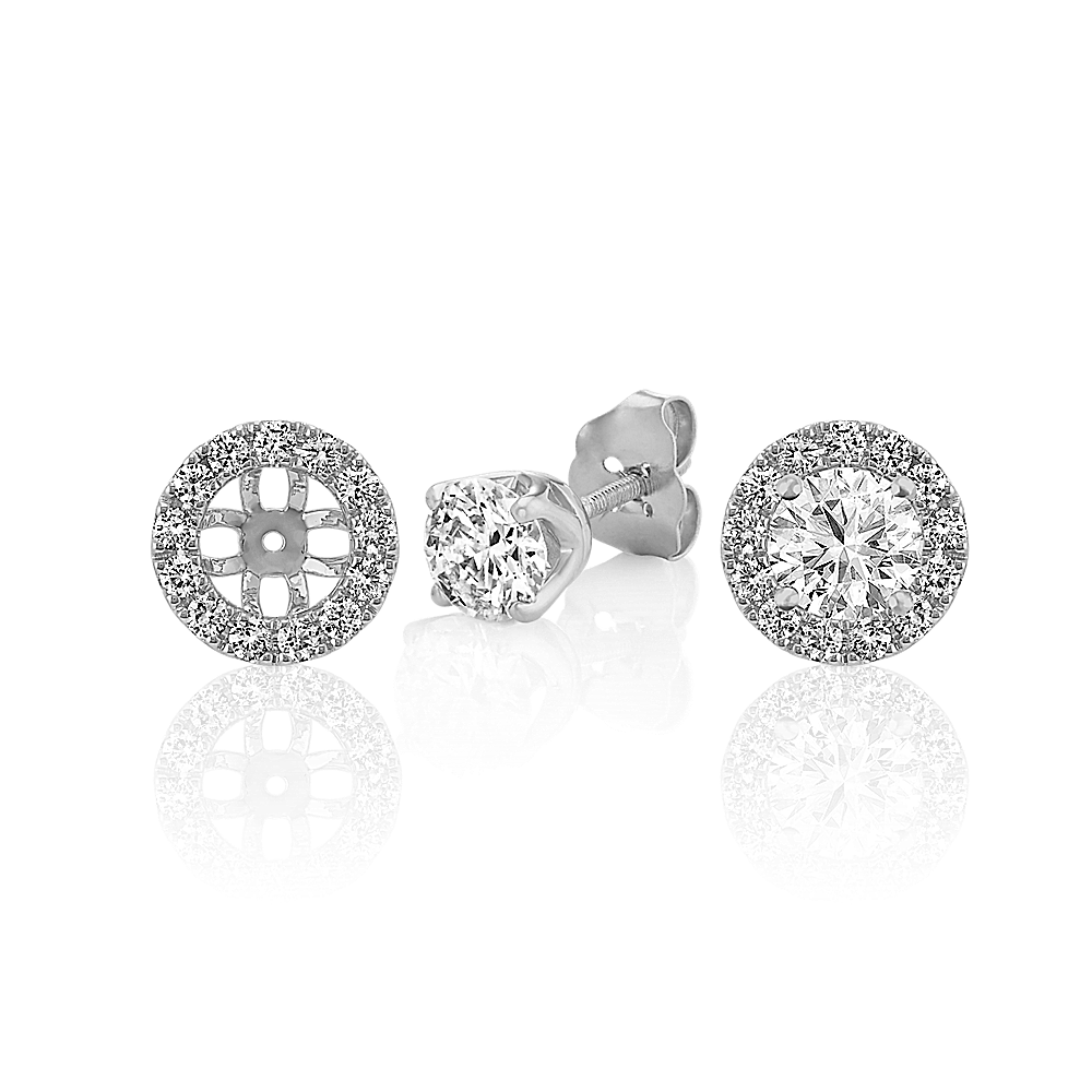Diamond Earring Jackets in 14k White Gold Shane Co.