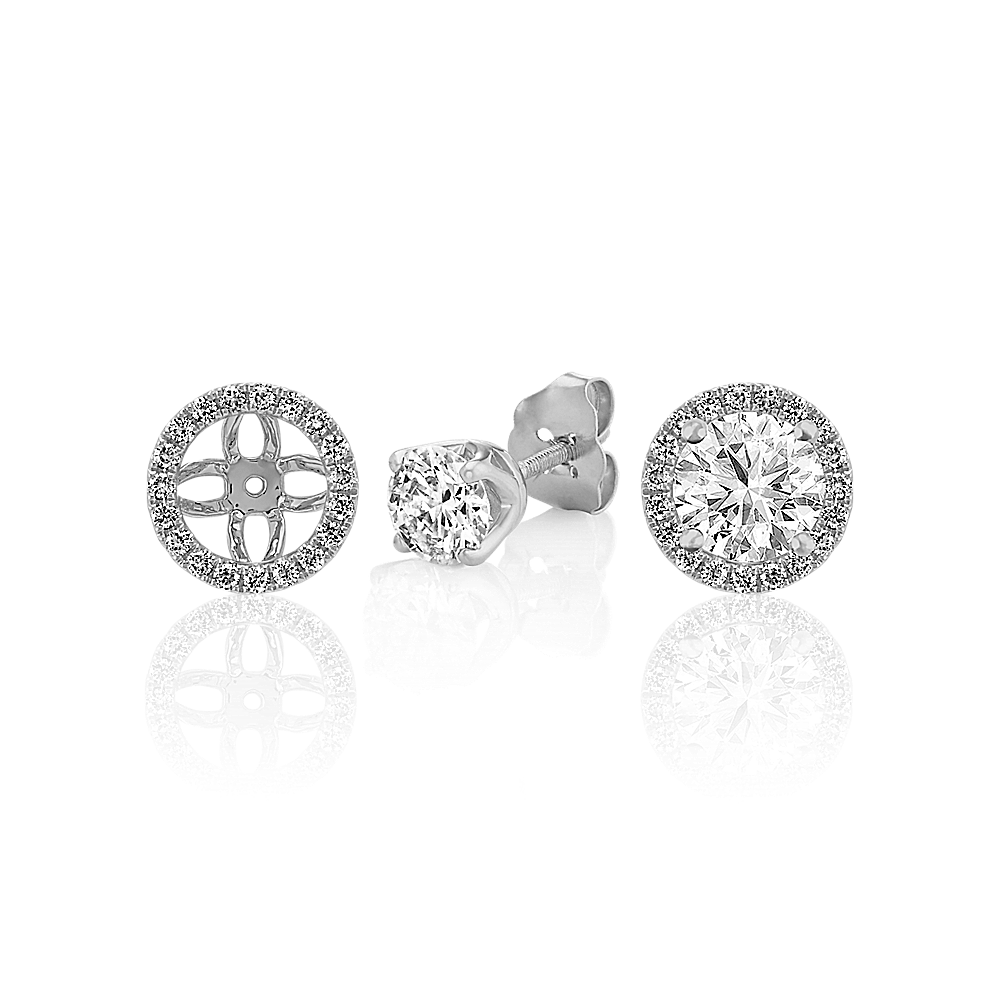 Diamond Earring Jackets in 14k White Gold Shane Co.