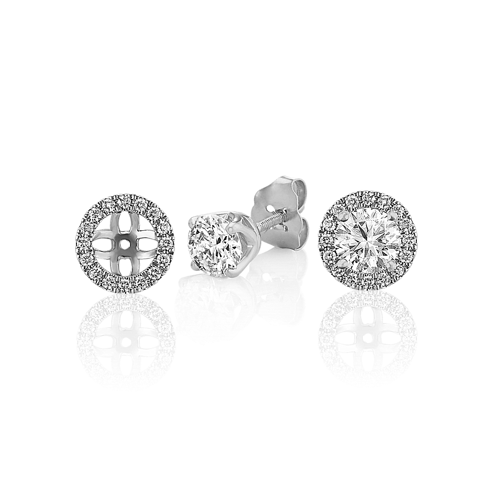 Diamond Earring Jackets in 14k White Gold Shane Co.