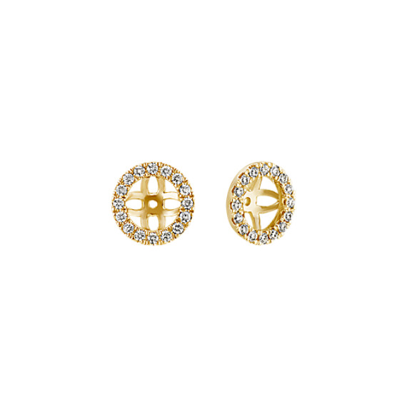 Diamond Earring Jackets In 14k Yellow Gold Shane Co Diamond Earring Jackets In 14k Yellow Gold