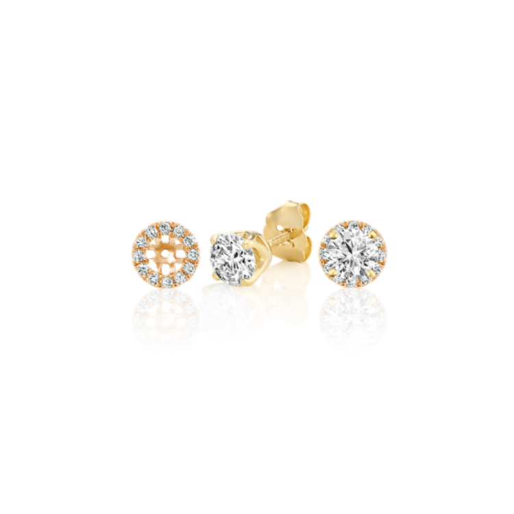 Natural Diamond Earring Jackets in 14k Yellow Gold