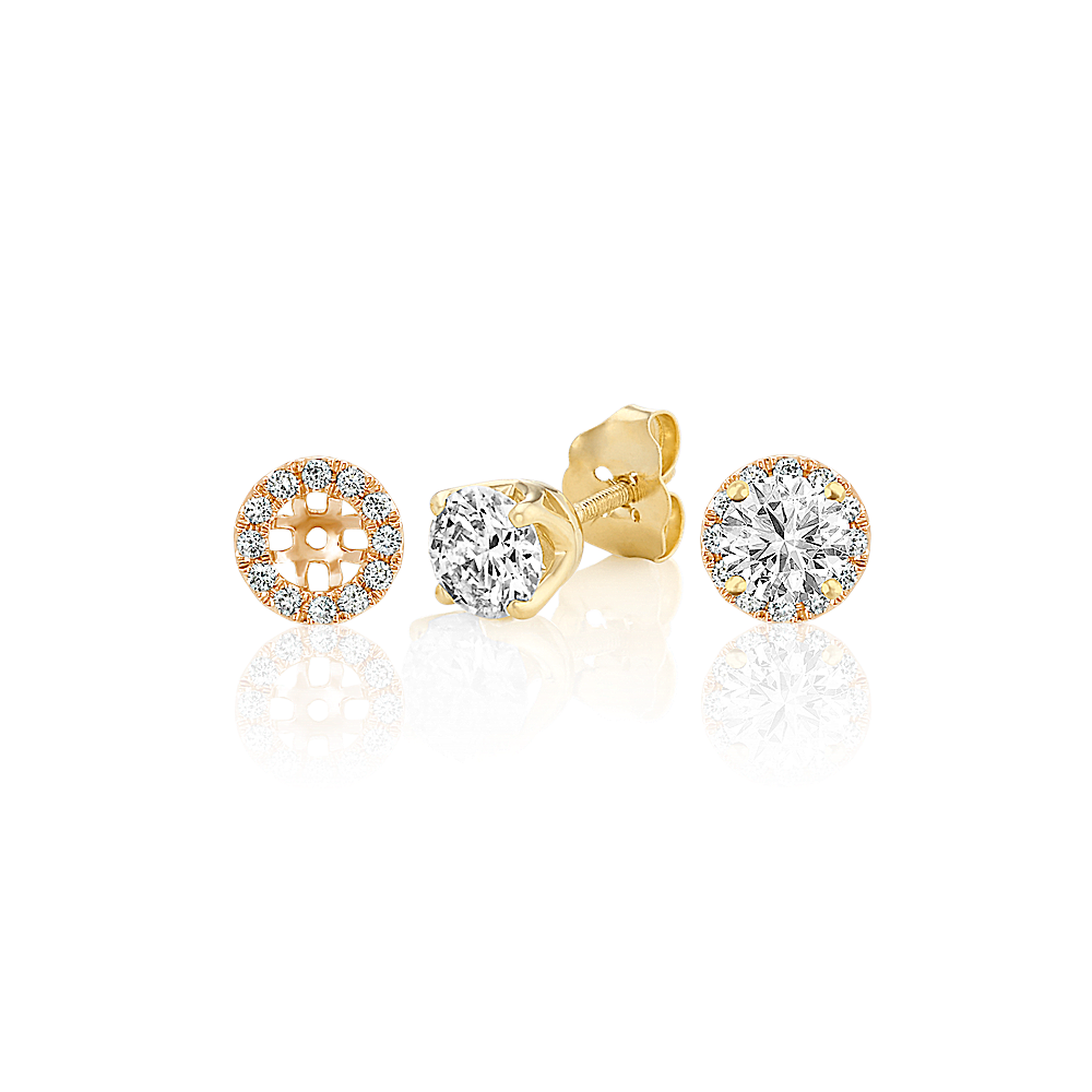 Diamond Earring Jackets in 14k Yellow Gold | Shane Co.