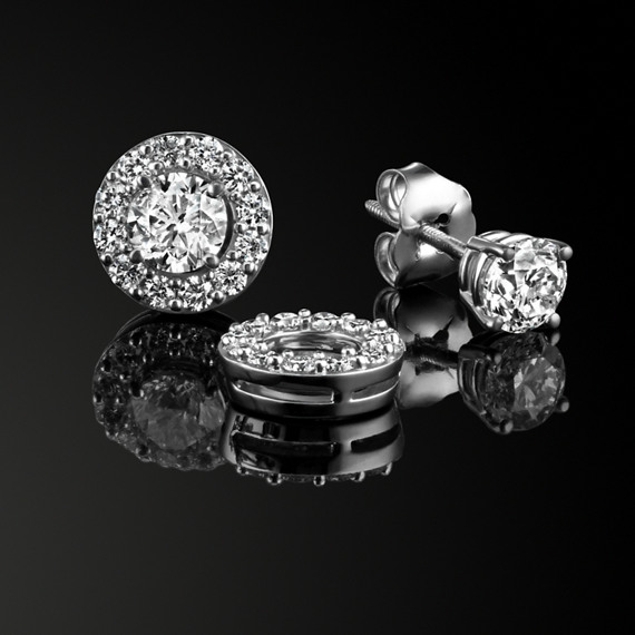 Diamond Earring Jackets In White Gold Shane Co Tap To Zoom