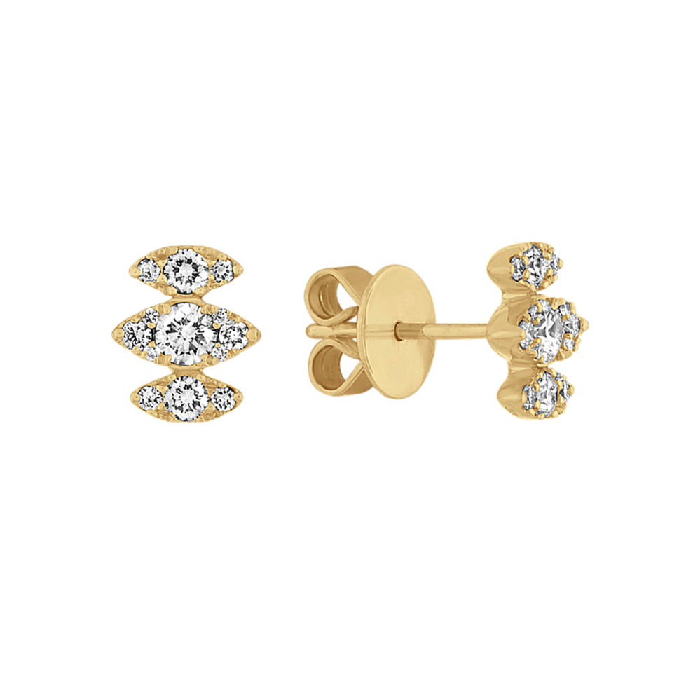 Diamond Earrings in 14K Yellow Gold