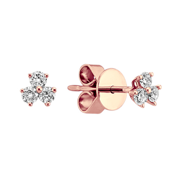 Diamond Earrings in 14k Rose Gold