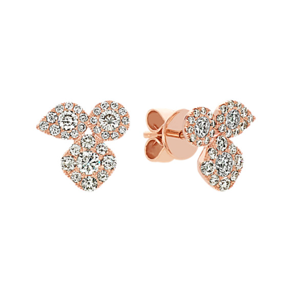 Diamond Earrings In 14k Rose Gold Shane Co Diamond Earrings In 14k Rose Gold