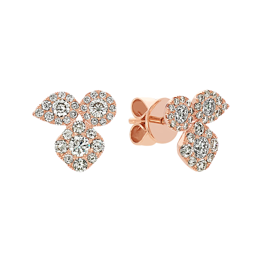 Diamond Earrings in 14k Rose Gold
