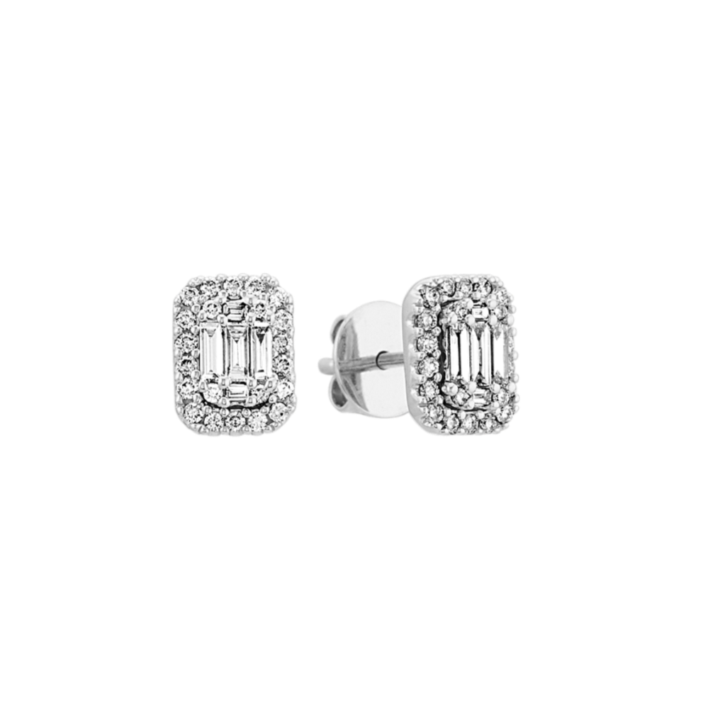 Diamond Earrings in 14k White Gold