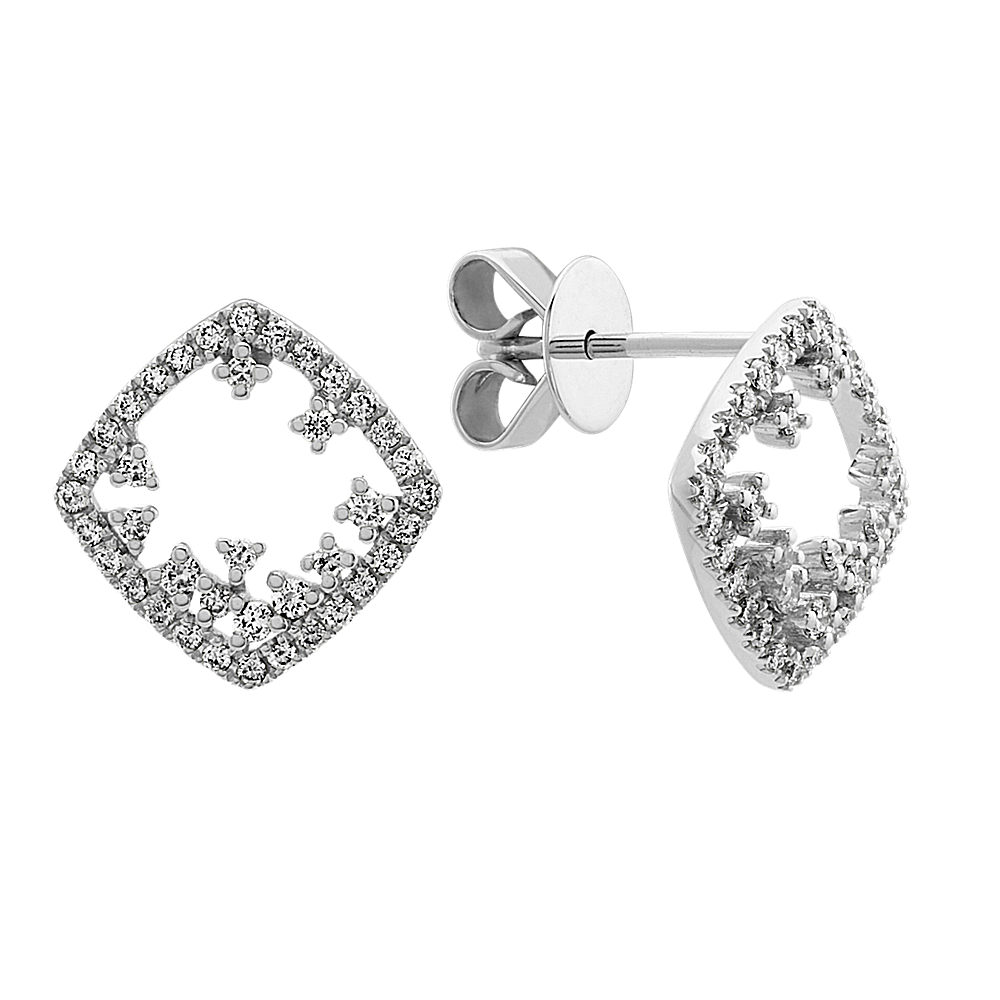 Diamond Earrings in 14k White Gold Shane Co.
