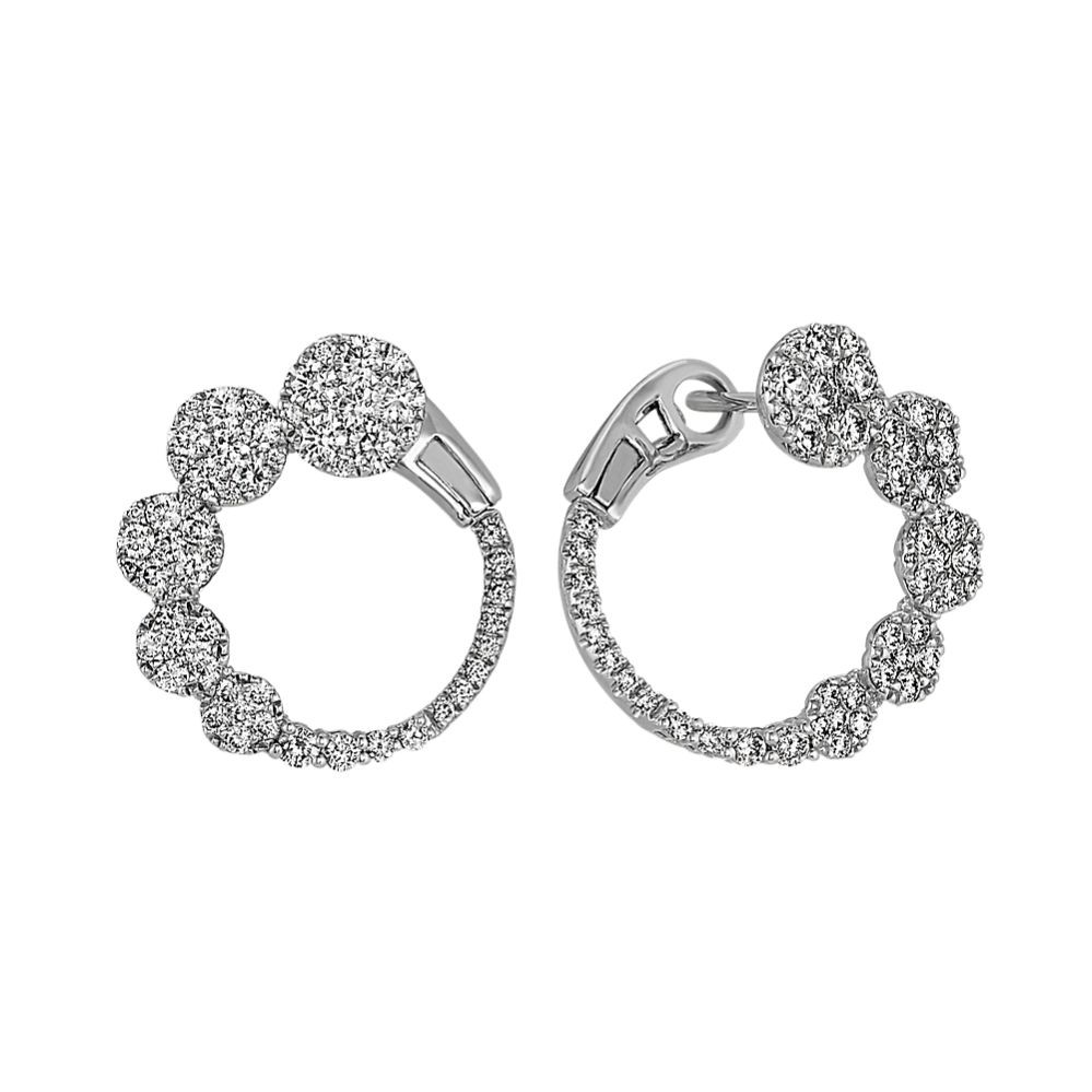 Diamond Front-Facing Hoop Earrings