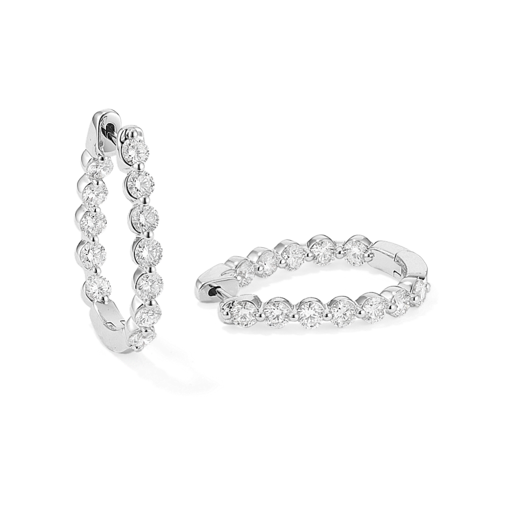 Terra 2.50 tcw Diamond Inside-Out Oval Hoops