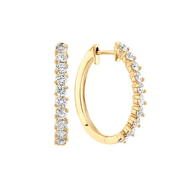 Diamond Hoop Earrings in 14K Yellow Gold | Shane Co.