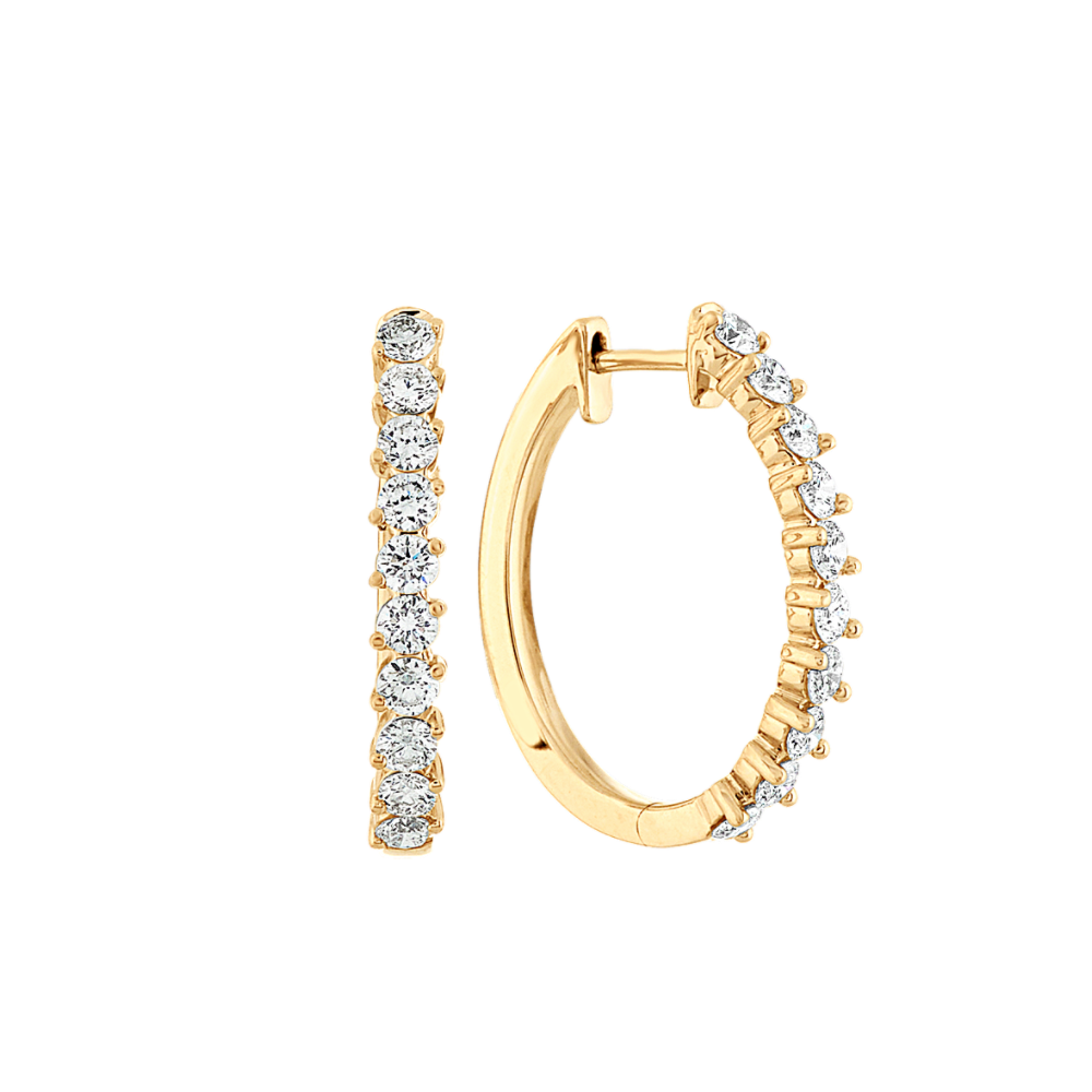 Diamond Hoop Earrings in 14K Yellow Gold | Shane Co.