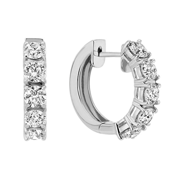 Hoop Earrings Diamond Hoops Fine Jewelry At Shane Co 4 480 Diamond Hoop Earrings In 14k White Gold