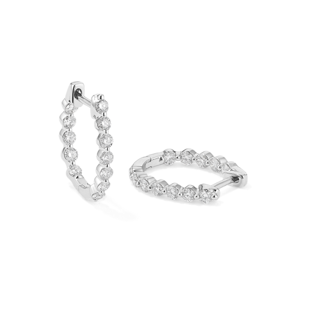 Terra Inside-Out 0.70 tcw Diamond Oval Hoops