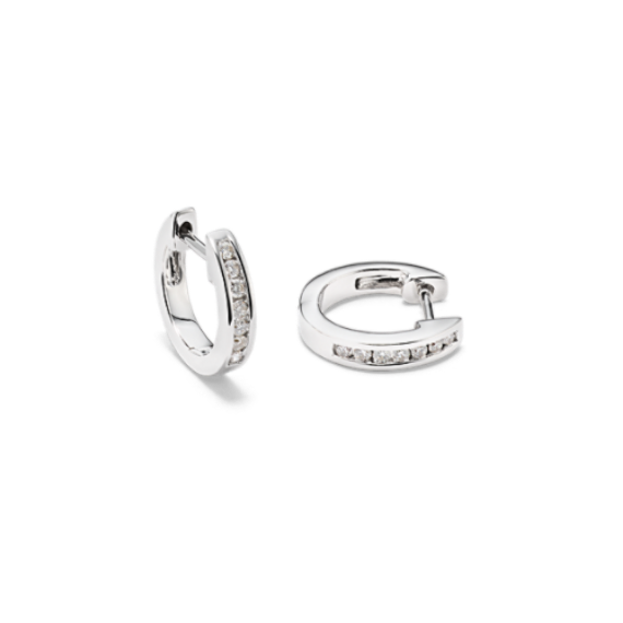 Lainey Channel-Set 0.10 tcw Diamond Hoops