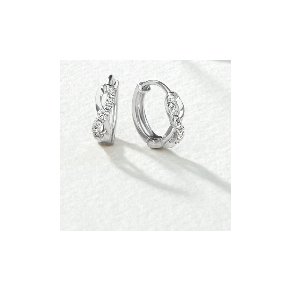 Diamond Infinity Hoop Earrings