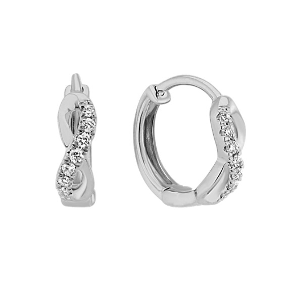 Details about   0.10 Ct Round Diamond Infinity Hoop/Huggie Women's Earrings 14K White Gold Over 