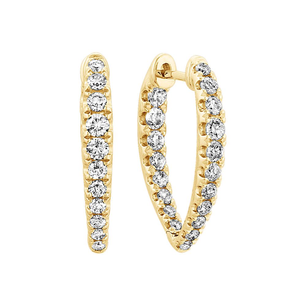 Diamond Inside-Out Hoop Earrings in 14k Yellow Gold