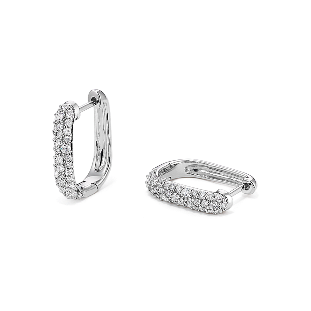 Diamond Pave U-Hoops