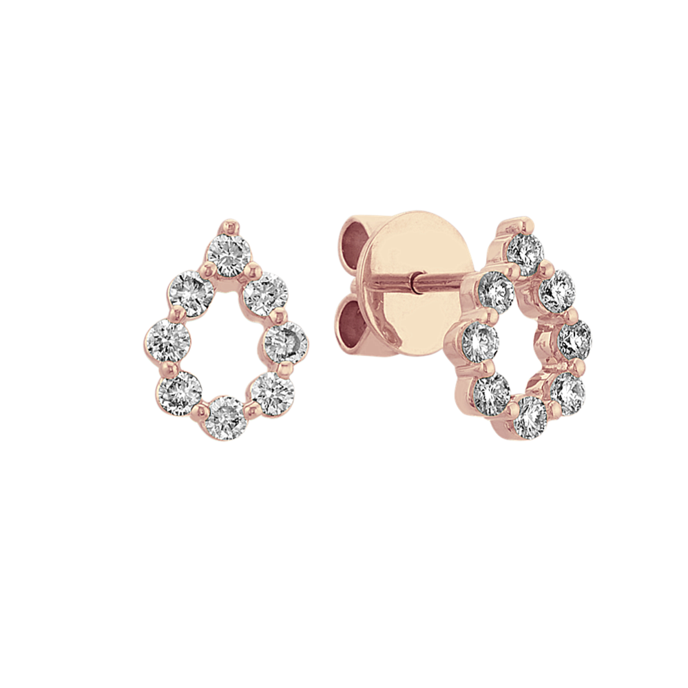 Diamond Teardrop Earrings in 14k Rose Gold