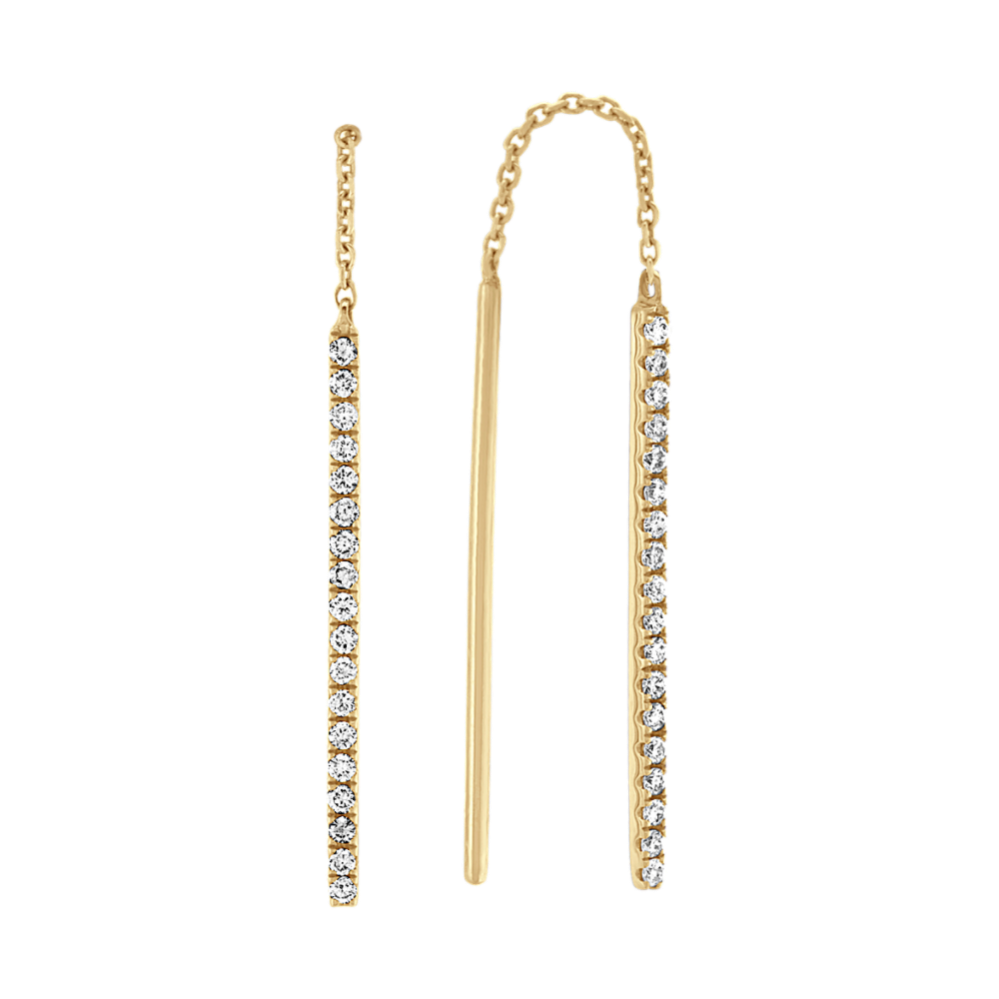 Diamond Threader Earrings in 14k Yellow Gold