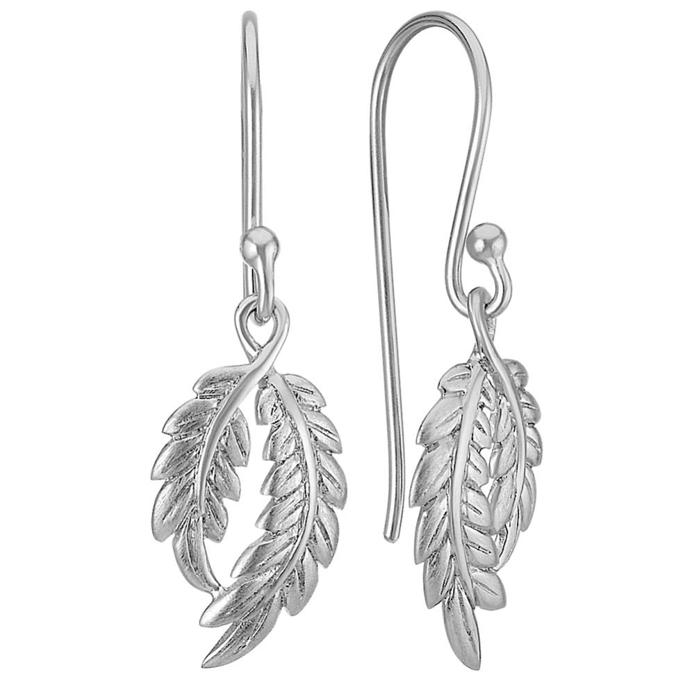 Double Leaf Earrings in Sterling Silver
