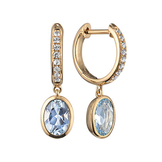 Dulce Aquamarine & White Sapphire Drop Earrings