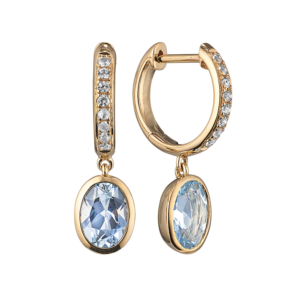Dulce Aquamarine & White Sapphire Drop Earrings