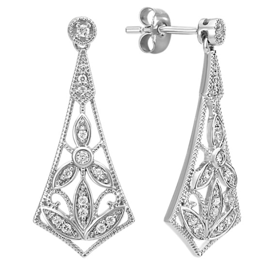 Flower Diamond Earrings With Milgrain Shane Co Flower Diamond Earrings With Milgrain