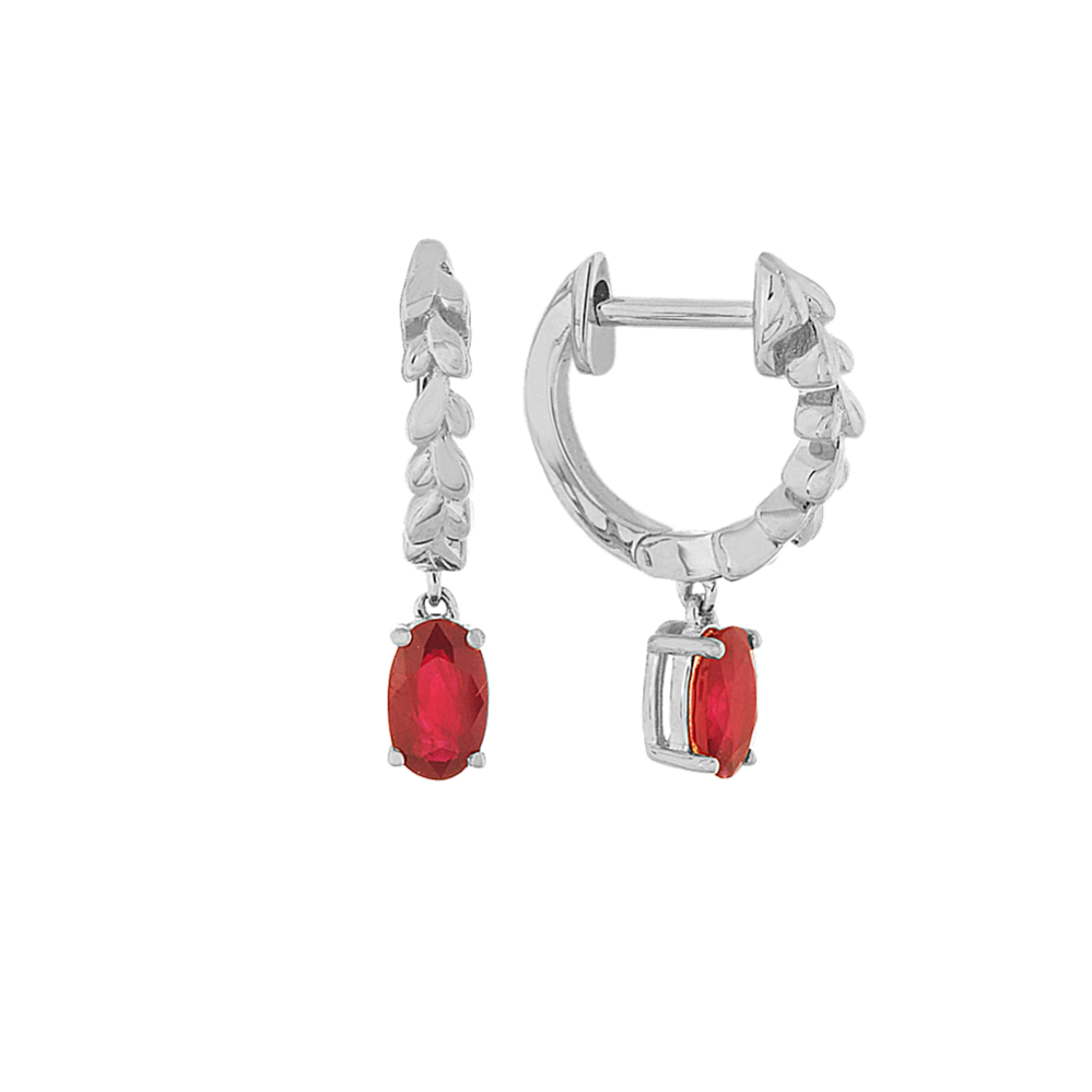 Garland Ruby Earrings in 14K White Gold