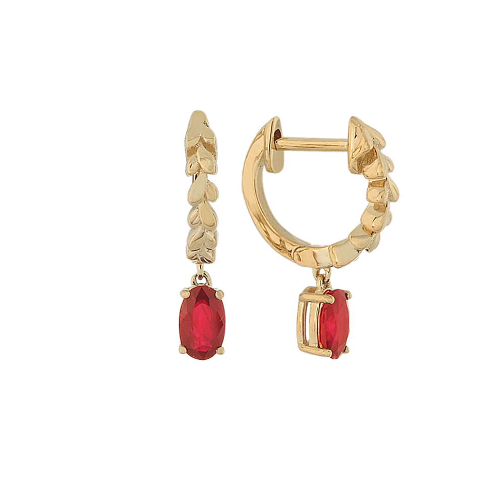 Garland Ruby Earrings in 14K Yellow Gold