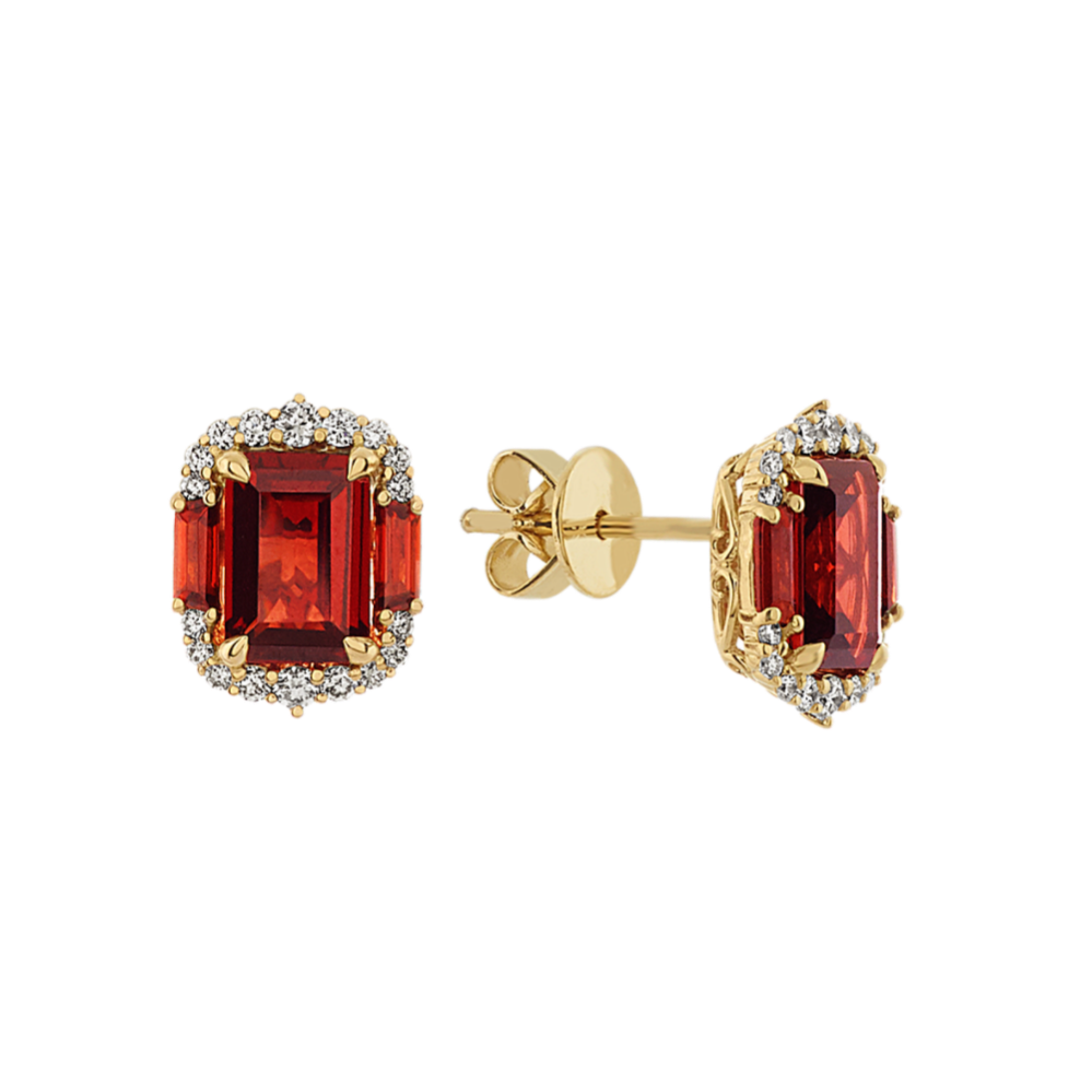 Monaco Garnet & Diamond Earrings
