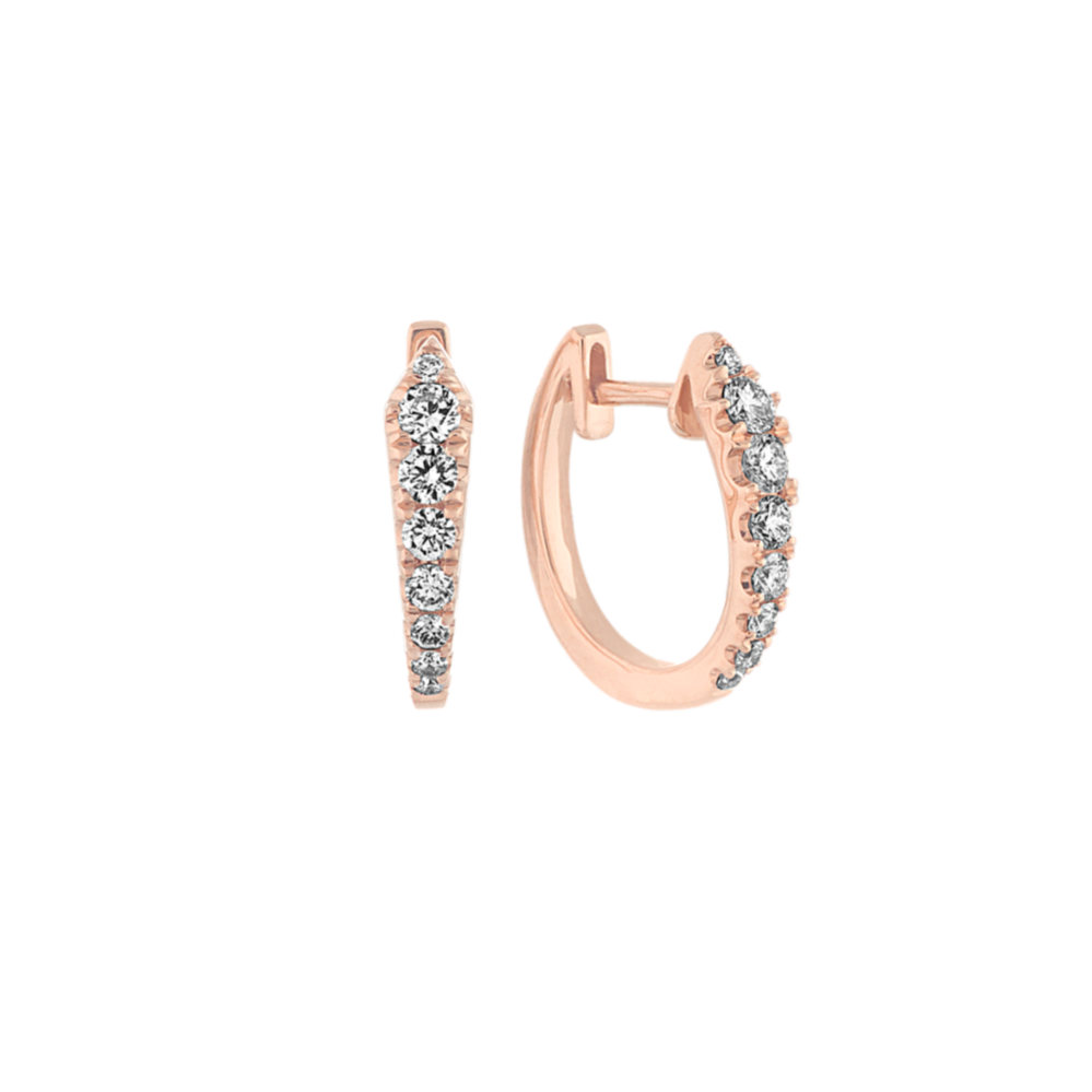 Ana Graduated Diamond Hoop Earrings in 14k Rose Gold