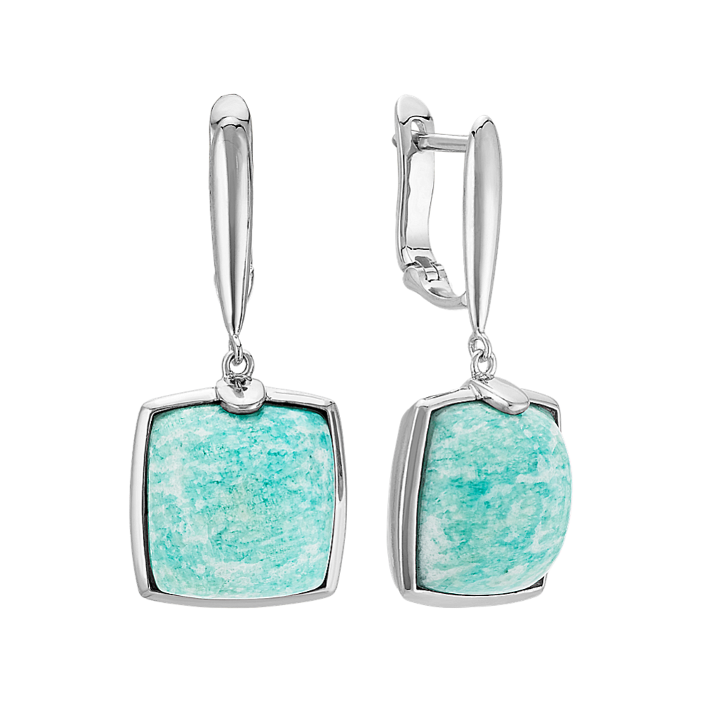 Green Amazonite and Sterling Silver Earrings