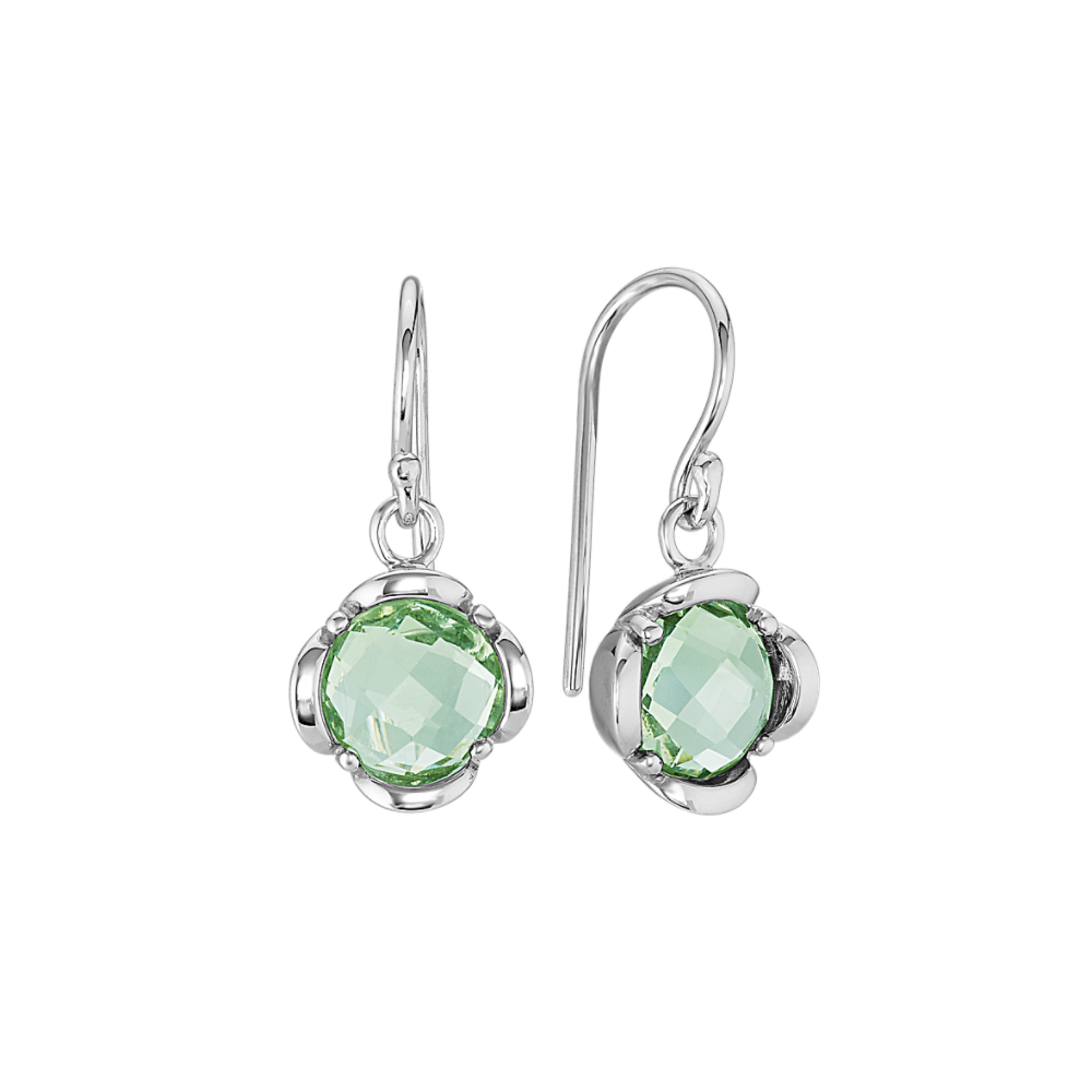 Green Quartz Earrings in Sterling Silver | Shane Co.