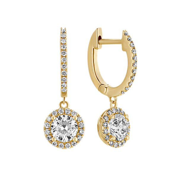 diamond drop gold earrings