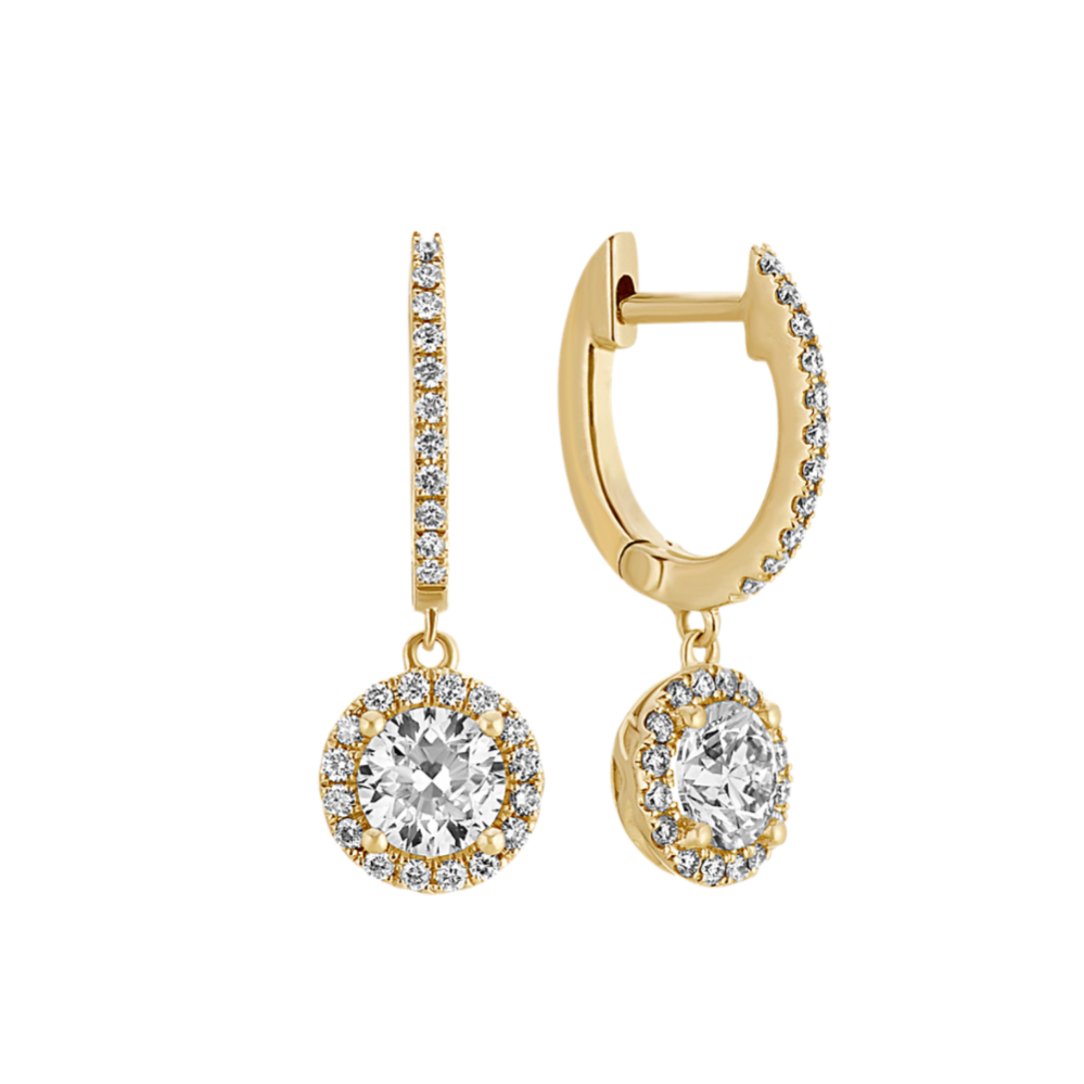 1.25 tcw Diamond Halo Drop Earrings