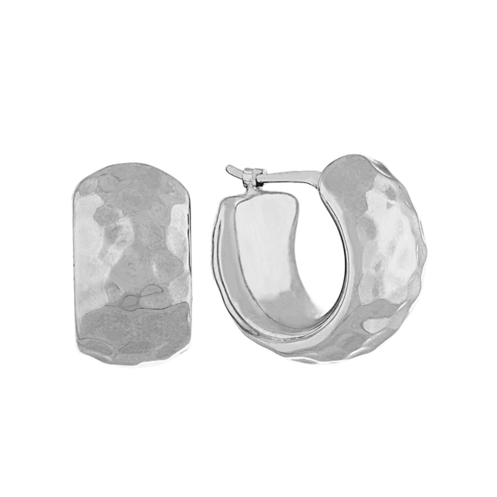 Hammered Hoop Earring in Sterling Silver