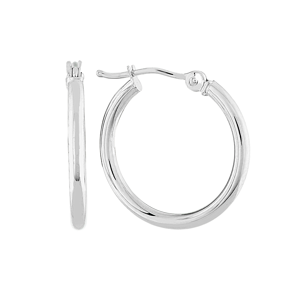 Hoop Earrings in 14K White Gold Shane Co.