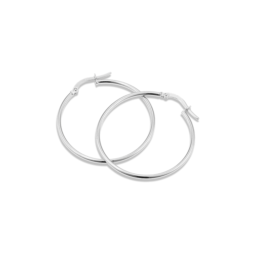 Daily Large 14K White Gold Hoops