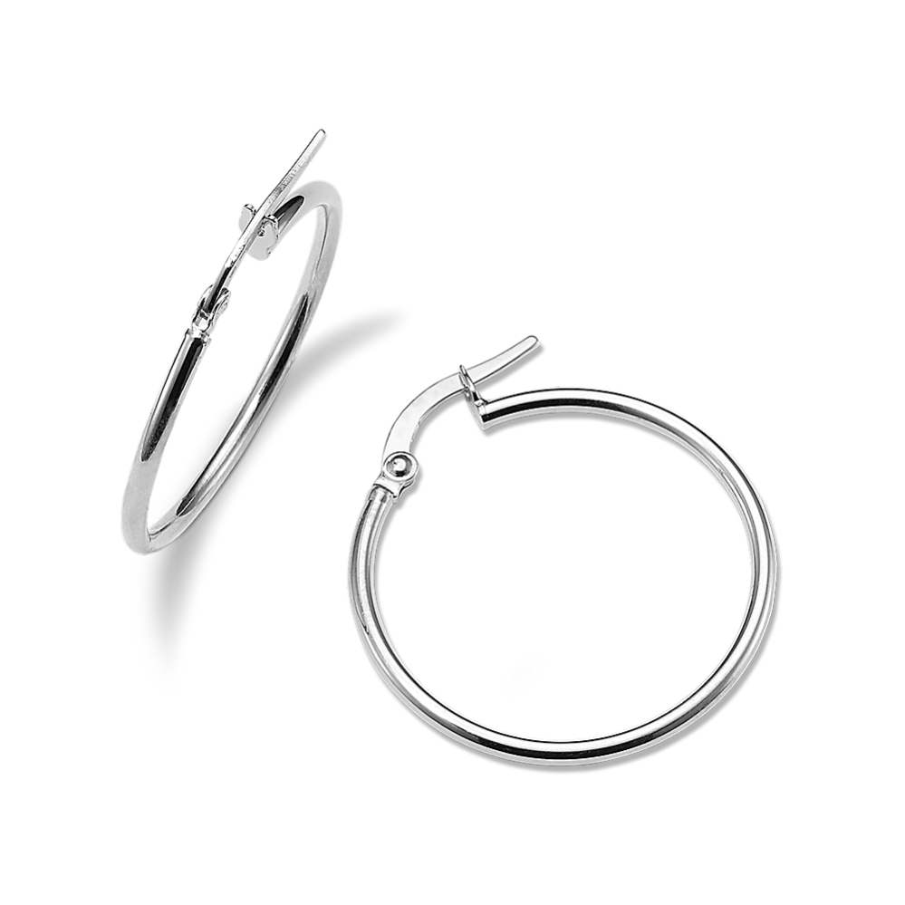 Daily 14K White Gold Hoops
