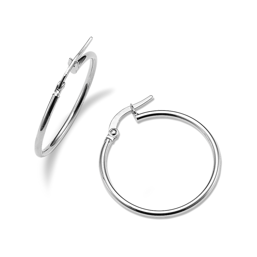 Daily Medium 14K White Gold Hoops