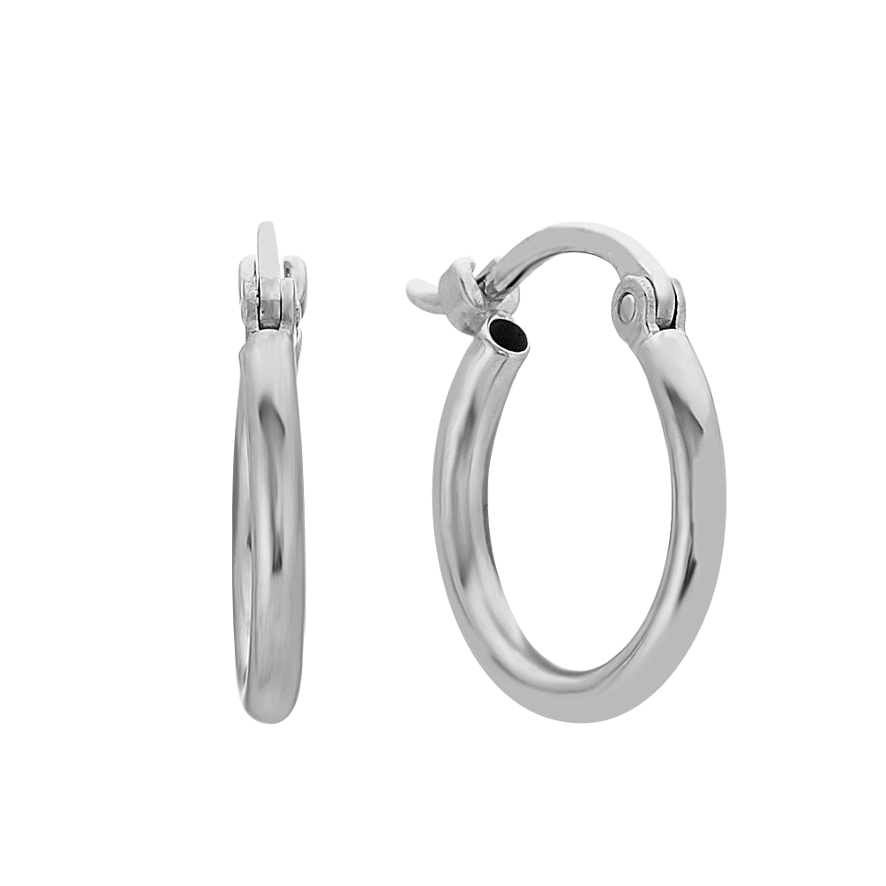 Hoop Earrings in 14k White Gold Shane Co.