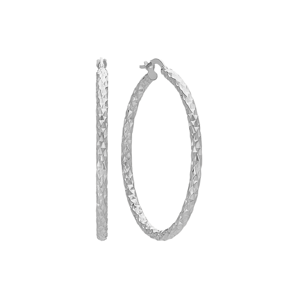 Hoop Earrings in 14k White Gold