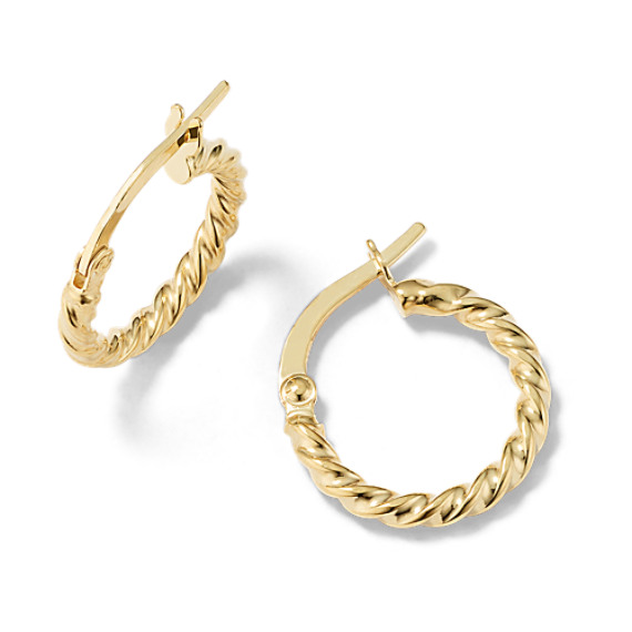 Hoop Earrings in 14k Yellow Gold | Shane Co.