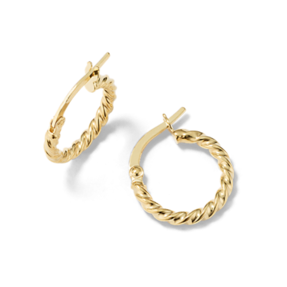 Fusilli 14K Yellow Gold Twist Hoops